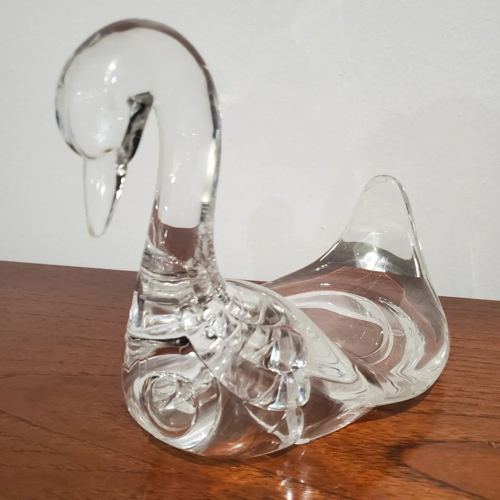 Lucite Acrylic Swan Towel Holder Clear Mid-Century Modern Bath Kitchen Vintage